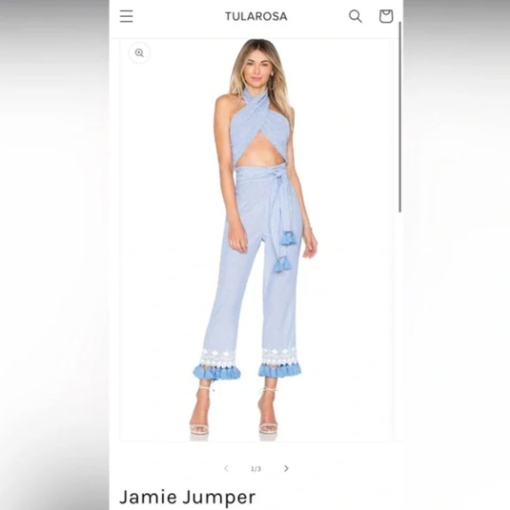 Tularosa Jamie Jumper - fringe detail size large summer jumpsuit (RARE!)